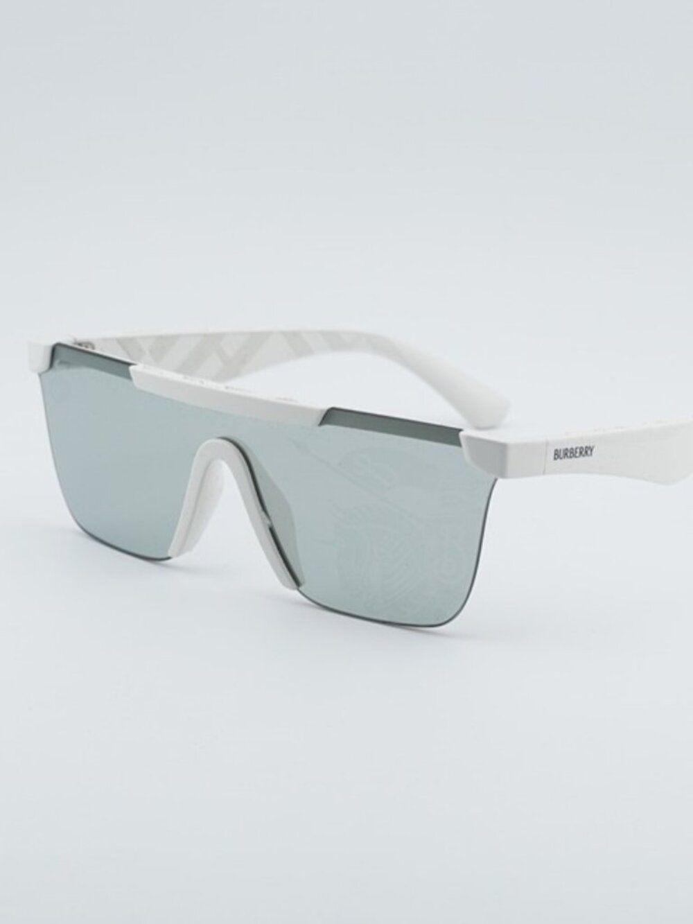 Burberry BE4480D 417269 Sunglasses White Square Frame, Light Gray Lenses